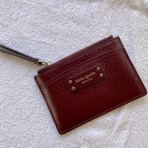 kate spade maroon card wallet